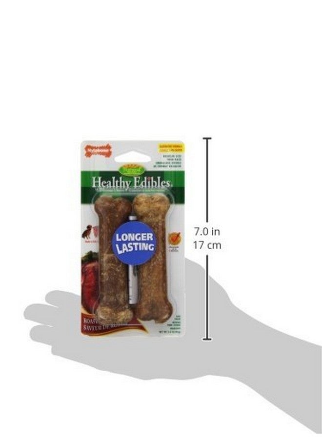 Nylabone Healthy Edibles Roast Beef Flavored Treat Bones, Size Regular - 6 Bone Total (3 Packages with 2 Bones each) - Image 2