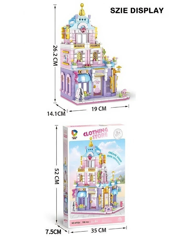 758PCS Princess Dream Costume Store Building Blocks, wildly popular building toys, immersive castle building toys for children, made of safe ABS material, educational and developmental gifts, exquisite gift box, the first choice for holiday gifts. - Image 2