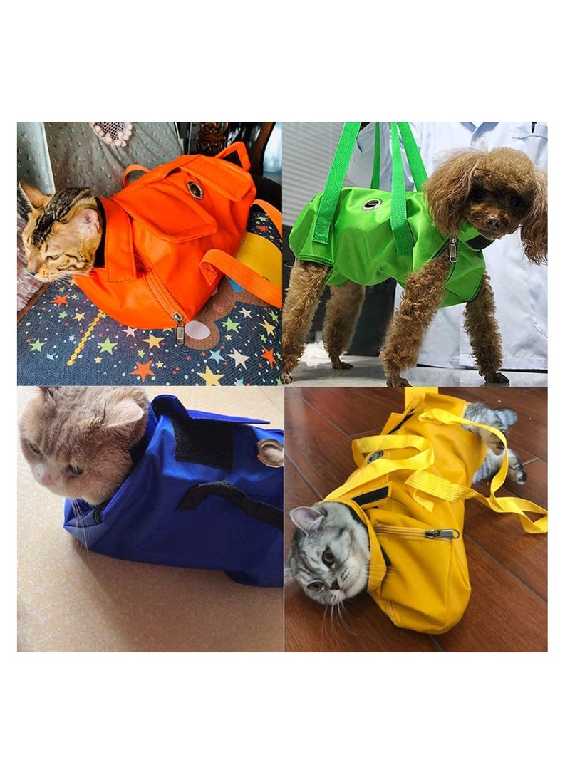 Cat Grooming Restraint Bag for Nail Trimming and Claw Care Anti-Scratching Green Medium Size Vet Examination Bag - Image 5