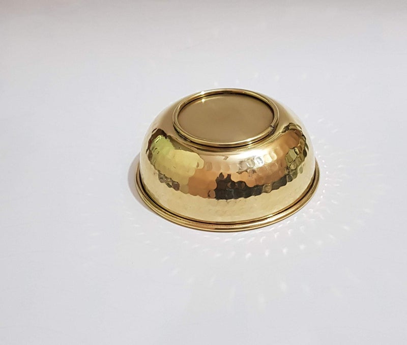Pure Source India) Brass Hammered Serving Bowl - Gold, 200ml - Image 4