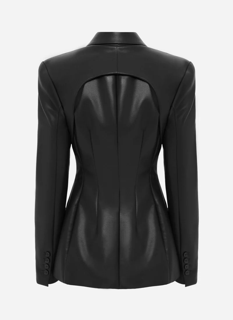Lichi Fitted matte eco-leather jacket