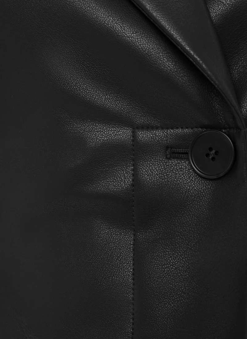 Lichi Fitted matte eco-leather jacket