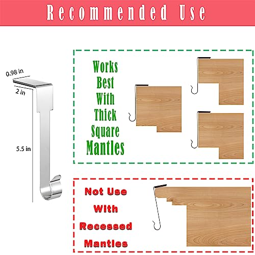 ARCHCRTC 6 Pcs Christmas Stocking Holders Mantel Hook Hangers Fireplace Hooks Hanger Christmas Stocking Hook Fireplace Hanger Grip for Christmas Party Decorations Silver 6 - Image 3