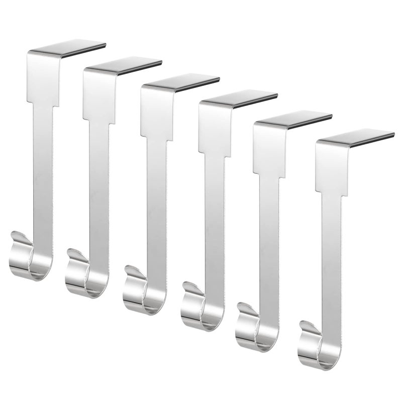 ARCHCRTC 6 Pcs Christmas Stocking Holders Mantel Hook Hangers Fireplace Hooks Hanger Christmas Stocking Hook Fireplace Hanger Grip for Christmas Party Decorations Silver 6 - Image 2
