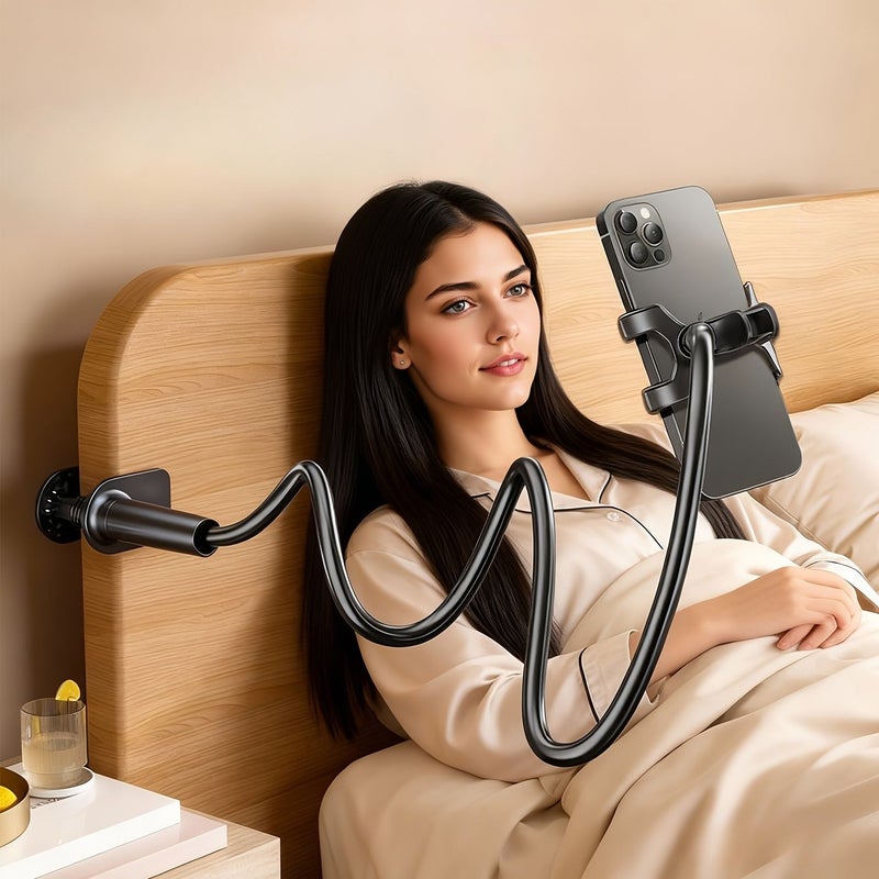 Universal Versatile Clamp Bracket 27.56 Inch Flexible Hose Stable Phone Tablet Holder Black - Image 3