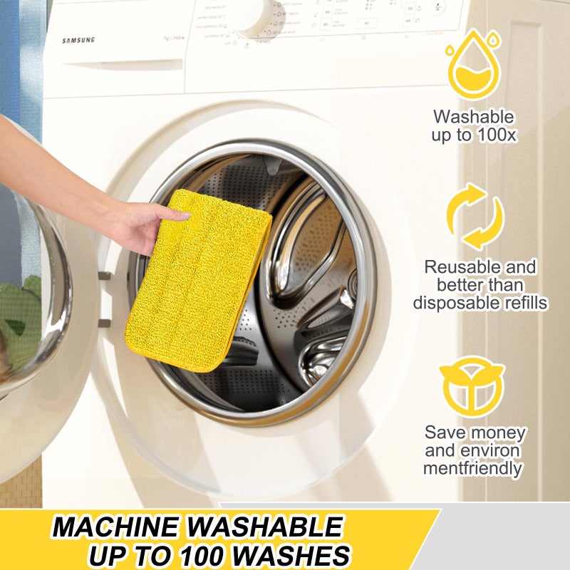 H-Gamely 16.5 inch Reusable Mop Pads Microfiber Spray Mop Replacement Heads for Wet/Dry Mops Compatible with Bona Floor Care System (5 Pack) - Image 5