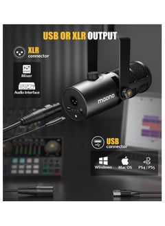 Maono Maonocaster PD400X USB/XLR Dynamic Microphone Gain Knob and Volume Control Studio Mic for Broadcast Recording Streaming Gaming Black  - Image 3