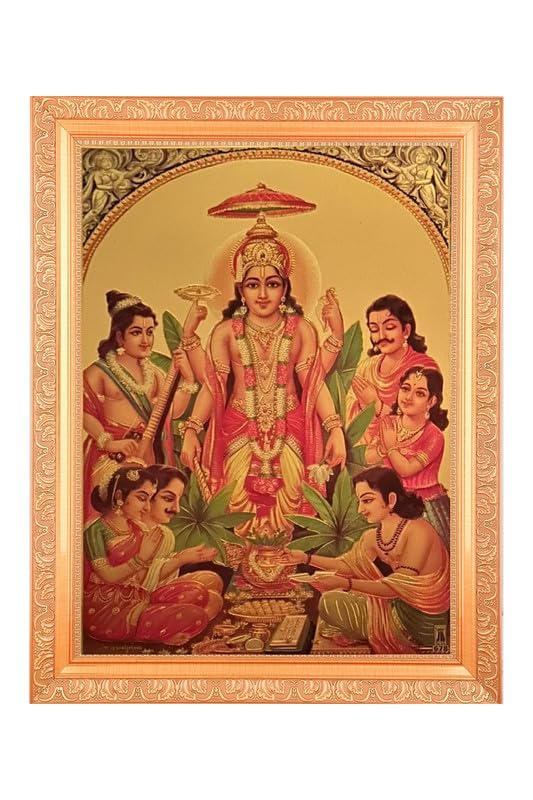 BM TRADERS Satyanarayan Golden Foil Photo In Art Work Golden Frame11 x 14 Inch OR2794 X 3556 Cm Housewarming Gifts