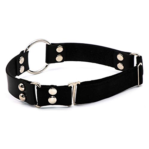 Outman Adjustable Elastic 2 Rows Leather Leg Harness Garter Belt Punk Gothic Thigh Ring Garter (Black) - Image 3