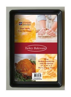 Homemaker Non-stick Medium Baking Pan, Flat Bottom, 38.1cm x 25.3cm x 2.6cm, Black  - Image 2