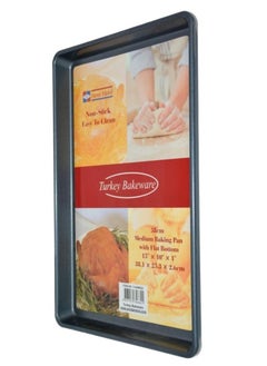 Homemaker Non-stick Medium Baking Pan, Flat Bottom, 38.1cm x 25.3cm x 2.6cm, Black  - Image 3
