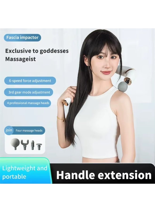 جهاز مساج عضلات وفاشيا قابل للشحن Type-C بشاشة LED و6 مستويات سرعة مع 4 رؤوس تدليك- متعدد اللون - Image 3
