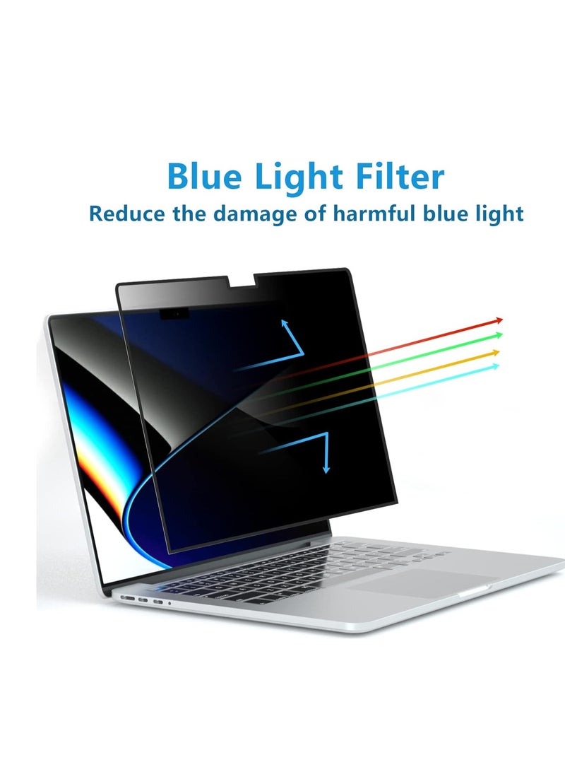 Magnetic Privacy Screen for MacBook Pro 14 inch (2021-2024, M1, M2, M3,M4), Model A3112/A3185/A3401/A2442/A2779/A2918/A2992, Detachable Screen Protector, Blue Light Blocking, Anti Glare Protector and Privacy Filter Shield - Image 4