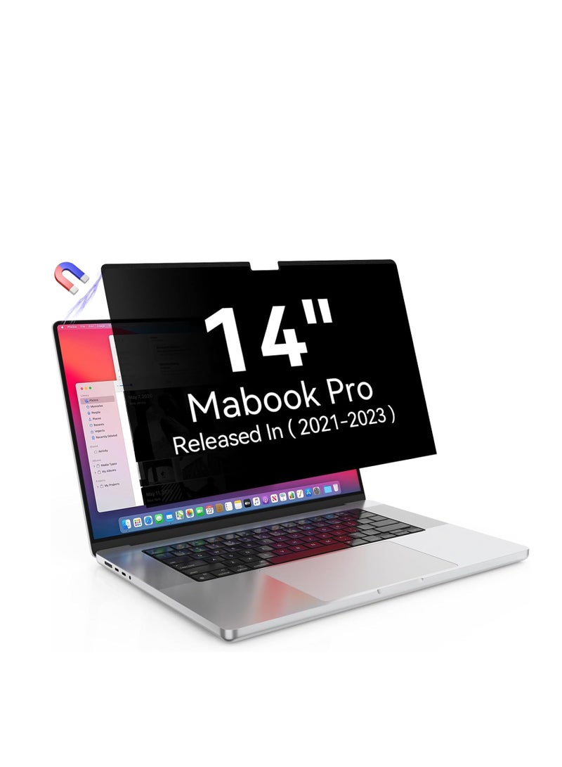 Magnetic Privacy Screen for MacBook Pro 14 inch (2021-2024, M1, M2, M3,M4), Model A3112/A3185/A3401/A2442/A2779/A2918/A2992, Detachable Screen Protector, Blue Light Blocking, Anti Glare Protector and Privacy Filter Shield - Image 2
