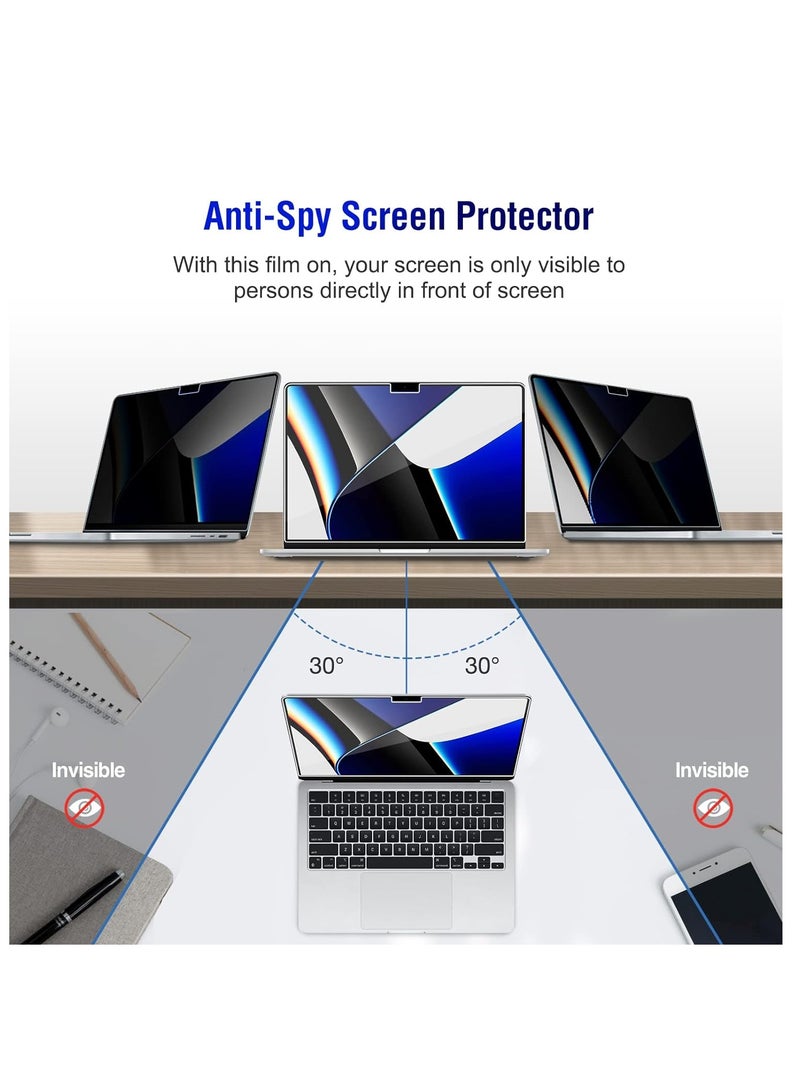Magnetic Privacy Screen for MacBook Pro 14 inch (2021-2024, M1, M2, M3,M4), Model A3112/A3185/A3401/A2442/A2779/A2918/A2992, Detachable Screen Protector, Blue Light Blocking, Anti Glare Protector and Privacy Filter Shield - Image 3