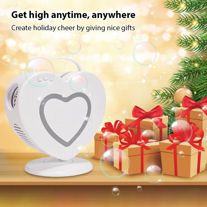 Automatic Rotating Bubble Machine: White, High Bubble Output, 360-Degree Rotation Control, Rechargeable ABS Material - Cute Heart-Shaped Design for Outdoor Weddings and Parties - Image 3