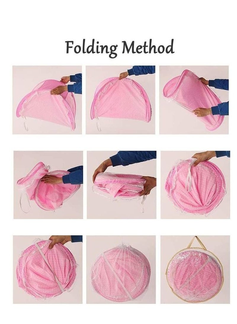 Baby Portable Mosquito Folding Tent Pink For Infants - Image 4