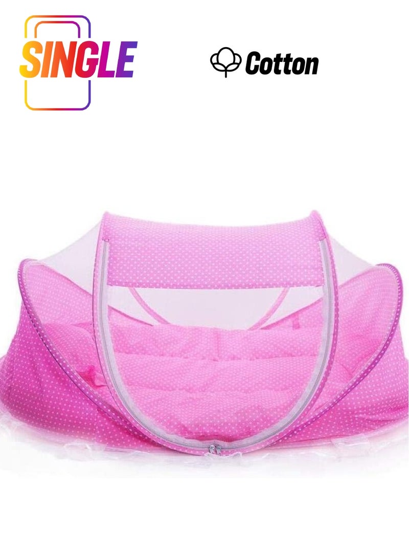 Baby Portable Mosquito Folding Tent Pink For Infants - Image 1