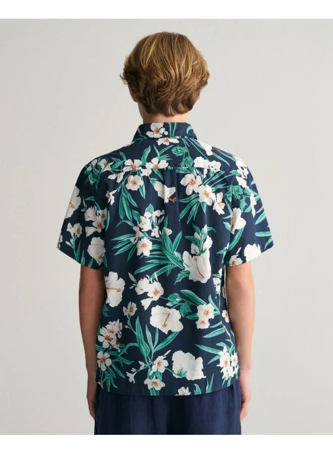 GANT  Gant Teens Oleander Print Cotton Short Sleeve Shirt for Men | Best Price UAE