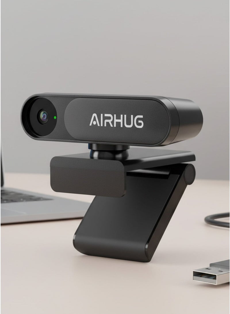 AIRHUG كاميرا ويب Airhug Ultra HD، كاميرا ويب عالية الجودة بدقة 1080 بكسل لبث الفيديو لإجراء مكالمات فيديو واضحة وسلسة - Image 3