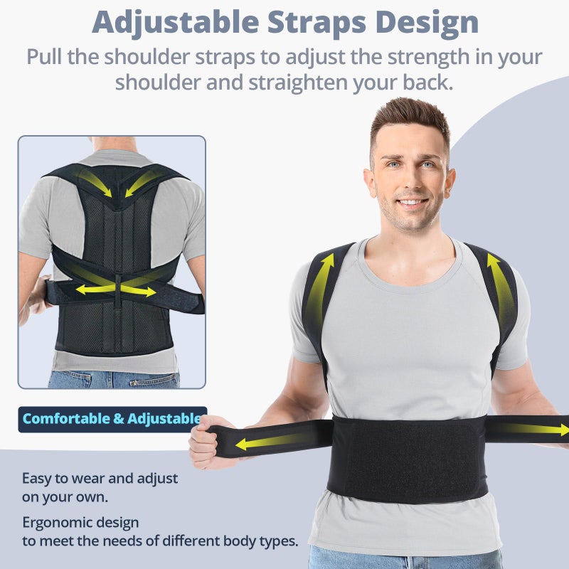 Fitsupport Back Brace Posture Corrector for Women and Men Back Lumbar Support Shoulder Posture Support for Improve Posture Provide and Back Pain Relief Large(Pack of 1) - Image 5