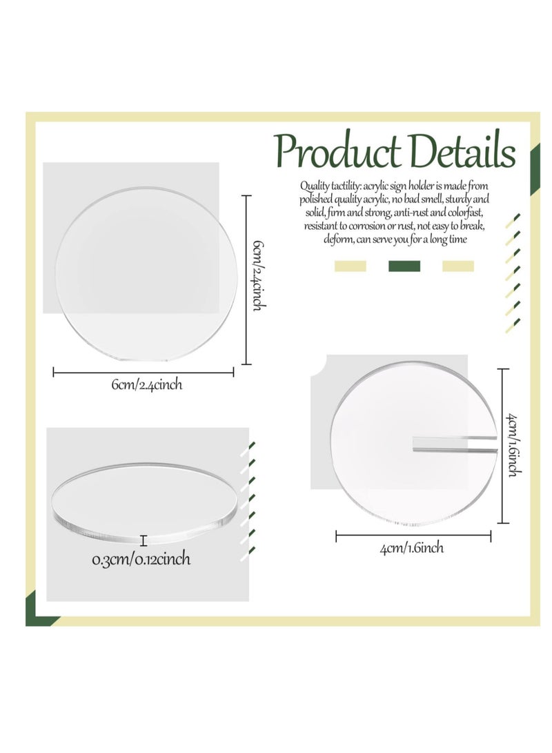 Excefore Round Acrylic Seat Cards, Acrylic Name Place Card Holders,  Round Acrylic Place Cards for Wedding Banquet Table Decor（80 Cards + 80 Bases） - Image 2