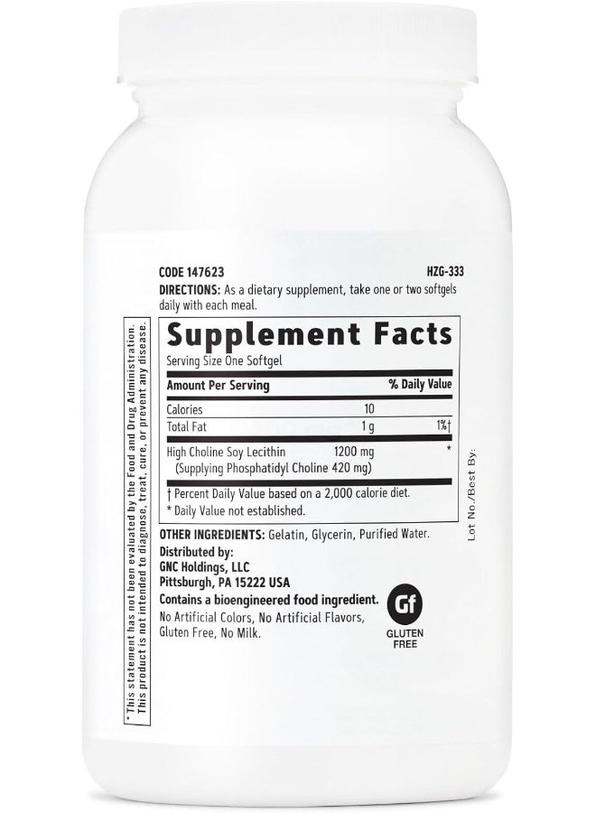 GNC Triple Lecithin 1200 MG - 90 Softgels - Image 2