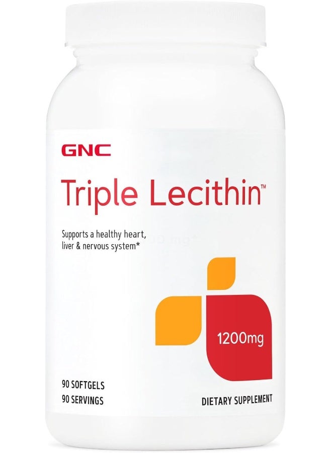 GNC Triple Lecithin 1200 MG - 90 Softgels - Image 1