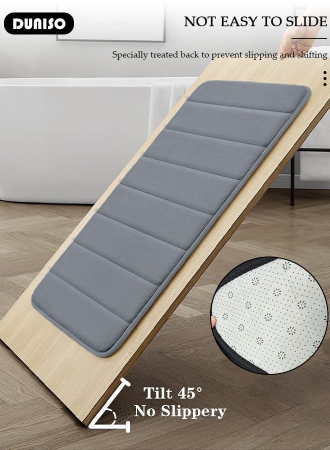 DUNISO مجموعة سجادات حمام مكونة من 3 قطع تشمل سجادة استحمام، سجادة كونتور، سجادات استحمام فائقة النعومة وامتصاص الماء وغير قابلة للانزلاق لحمام الأرضية، حوض الاستحمام وغرفة الاستحمام، قابلة للغسل في الغسالة - Image 2