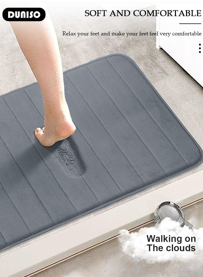 DUNISO مجموعة سجادات حمام مكونة من 3 قطع تشمل سجادة استحمام، سجادة كونتور، سجادات استحمام فائقة النعومة وامتصاص الماء وغير قابلة للانزلاق لحمام الأرضية، حوض الاستحمام وغرفة الاستحمام، قابلة للغسل في الغسالة - Image 3