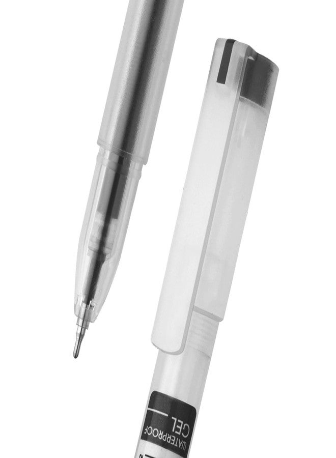 FLAIR Glass 0.6mm Gel Pen | Water Proof Ink For Smooth Flow System | Low-Viscosity Ink For Smudge Free Writing | Transparent Body With Fine Tip | 10 Black Ink Pens and 10 Blue Ink Pens, Pack of 20 - Image 4