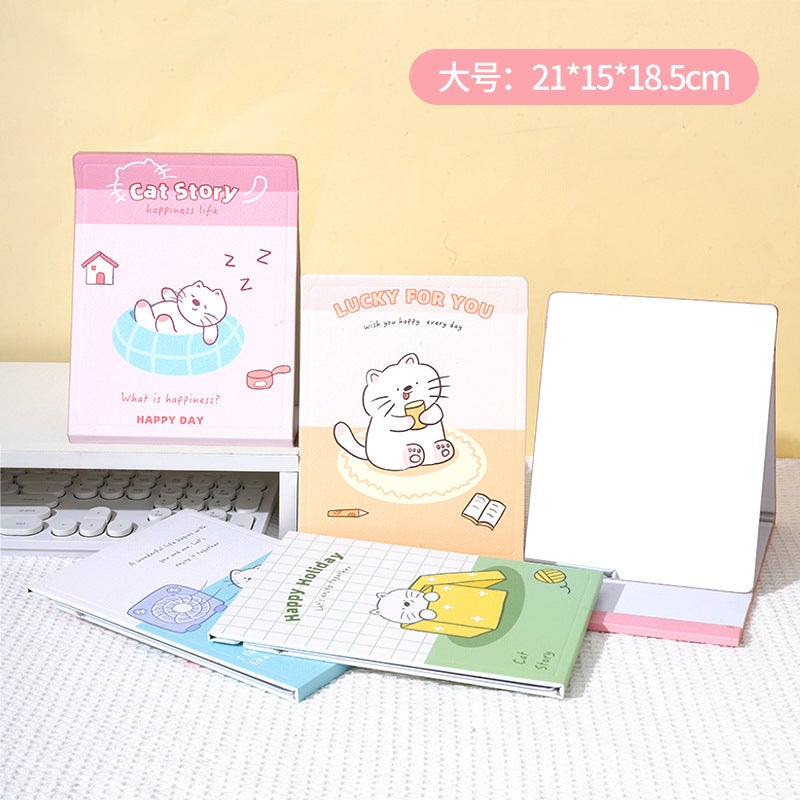Binhongjia Cartoon Full-Screen Paper Mirror Student Ladies Copperplate Foldableing Table Mirror Makeup Mirror Portable Ultra-Thin Beauty Mirror - Image 1