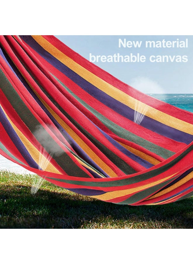 XiuWoo Double Hammock,150kg Capacity Hammock with Stand Outdoor Two Person Hammock,Hammock Chair with Space Saving Metal Stand,Indoor Hammock Stand with Carrying Bag Strong Load-Bearing Red - Image 4