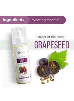 Naturalis Essence Of Nature Cold Pressed Grapeseed Carrier Oil For Hair Growth, Skin Tightening, Face Massage And Acne, 200 Ml  - Image 3