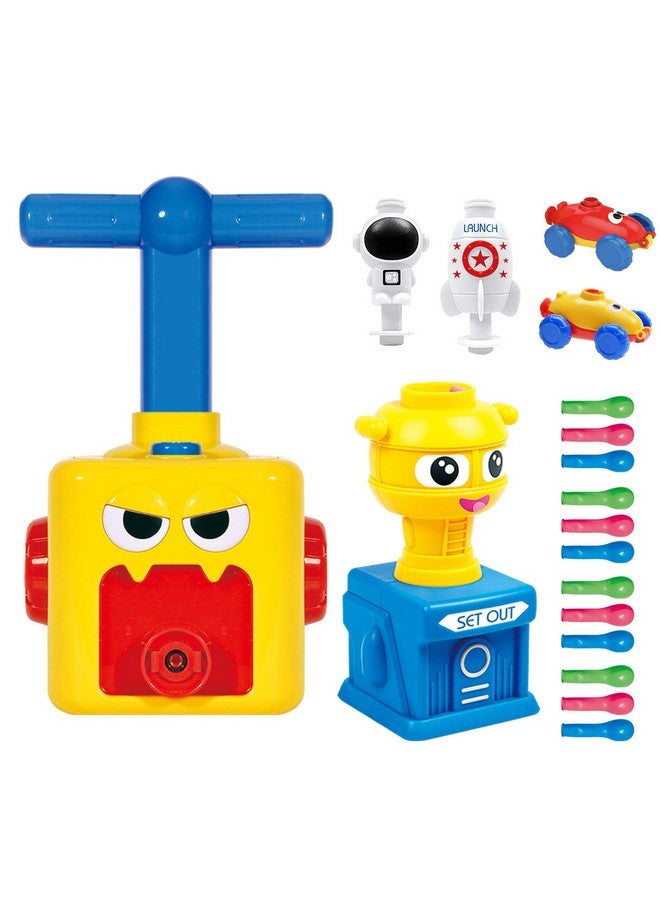 LiKee Balloon Powered Toys Monster Face Pump For 3+ Year Old Boys Girls, Car Racers Birthday Party Supplies Preschool Educational Science Stem Toys With Manual Balloon Pump For Kids - Image 1