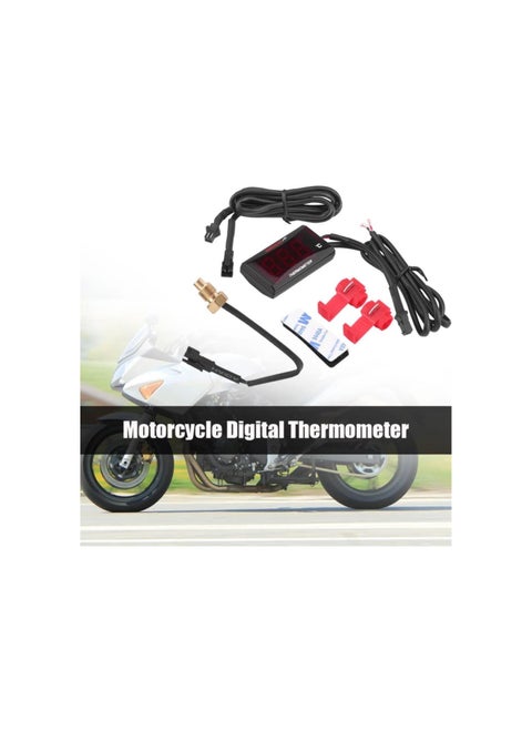 Digital Thermometer, Universal Motorcycle Digital Thermometer Water Temp Temperature Gauge Meter for Racing Scooter(Red)