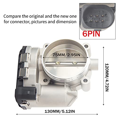 DOSKJOK 0280750003 Electronic Throttle Body Assembly 078133062C Replacement for A4 A6 Quattro Allroad R8 S4 S6 S8 - Image 3