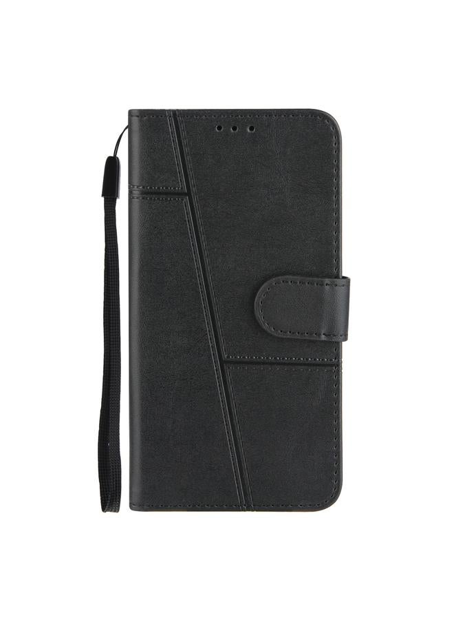 زبون جراب لهاتف iPhone 12 mini مصنوع من جلد العجل مع مشبك قابل للطي أفقيًا مع حامل وفتحات للبطاقات ومحفظة وحبل - Image 2