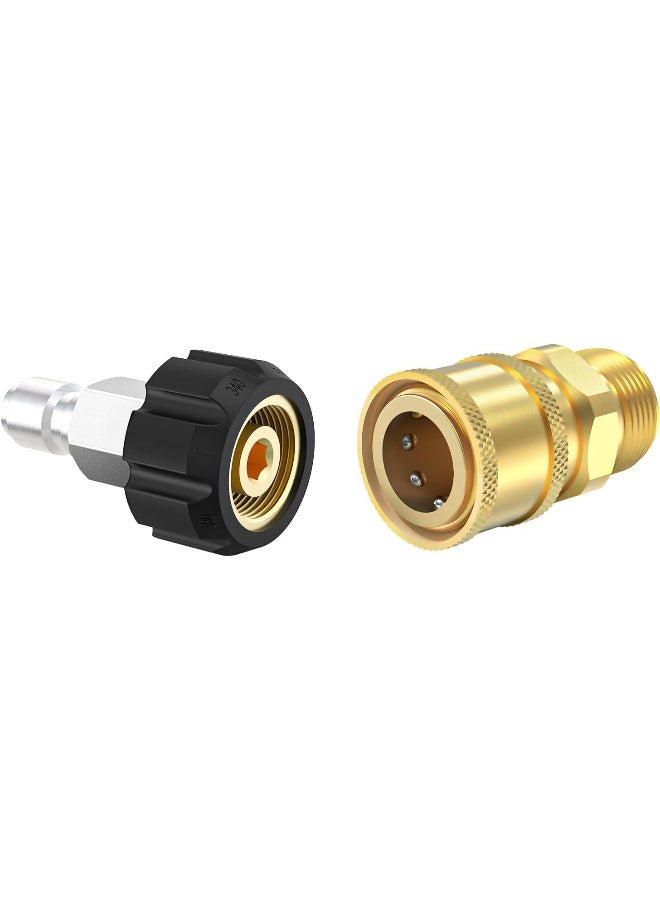 Twinkle Star Pressure Washer Adapter Set Quick Connect Kit, M22 14Mm Swivel To 3/8'' Quick Connect  - Image 5