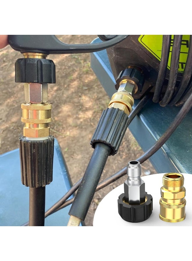 Twinkle Star Pressure Washer Adapter Set Quick Connect Kit, M22 14Mm Swivel To 3/8'' Quick Connect  - Image 2