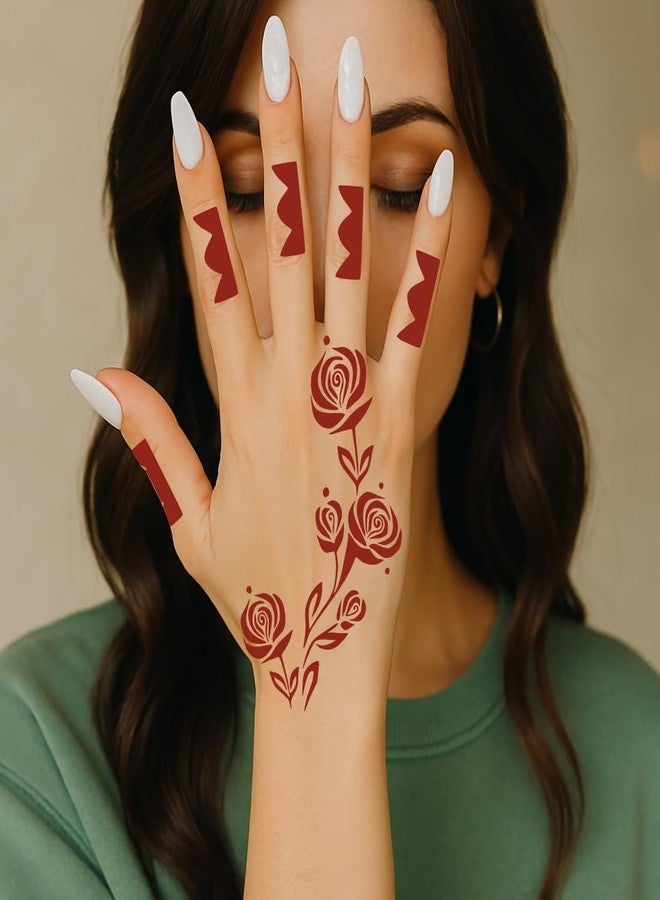 ORDERSHOCK Simple & Classy Backhand Mehndi Stencil Sticker For Party Look - Image 4