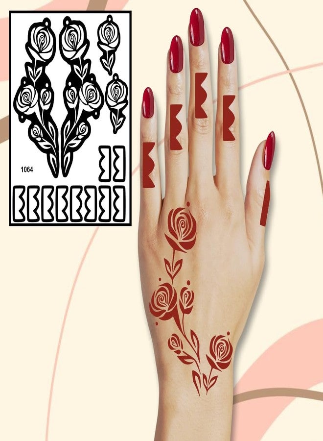 ORDERSHOCK Simple & Classy Backhand Mehndi Stencil Sticker For Party Look - Image 5