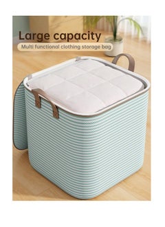 OASIS-TH 2 Packs Heavy Duty Extra Large Clothes Storage, Foldable Blanket Clothing Storage Bags with Lids and Reinforced Handle, Space Saving Moving Bags Heavy Duty  - Image 1