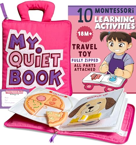TAVVA My Quiet Book - Toddler Travel Essential, Car Plane Activity Books, Montessori Busy Board Book, Airplane Toys for Toddlers 1-3, Gifts for 1 2 3 4 Year Old Girl, Birthday Gifts Toys Age 2-4 - Image 1