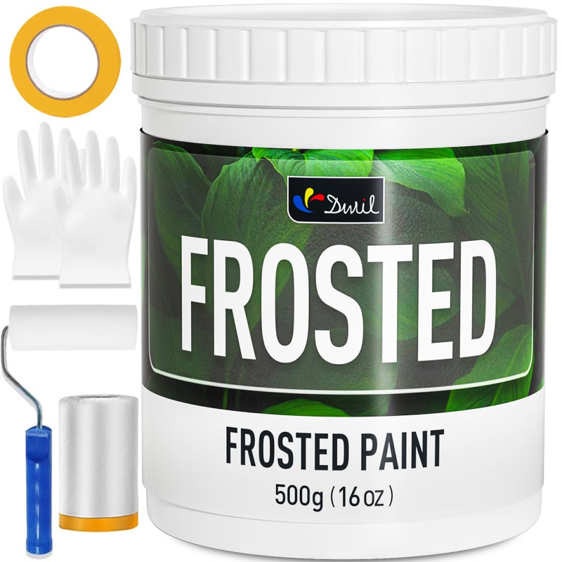 DWIL Frosted Glass Paint for Window - Window Privacy Paint, Waterproof & UV Resistant, Frosted Glass Spray, for Bathroom, Kitchen, Room, Sliding Door, 16oz (with tools) - Image 1