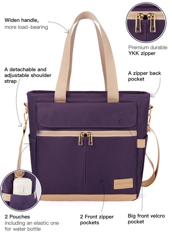 JOYHILL Lunch Bag for Women, Leakproof Insulated Lunch Box with Shoulder Strap, Adult Reusable Lunch Cooler Tote Bags for Work Picnic Camping School Beach, Purple - Image 2