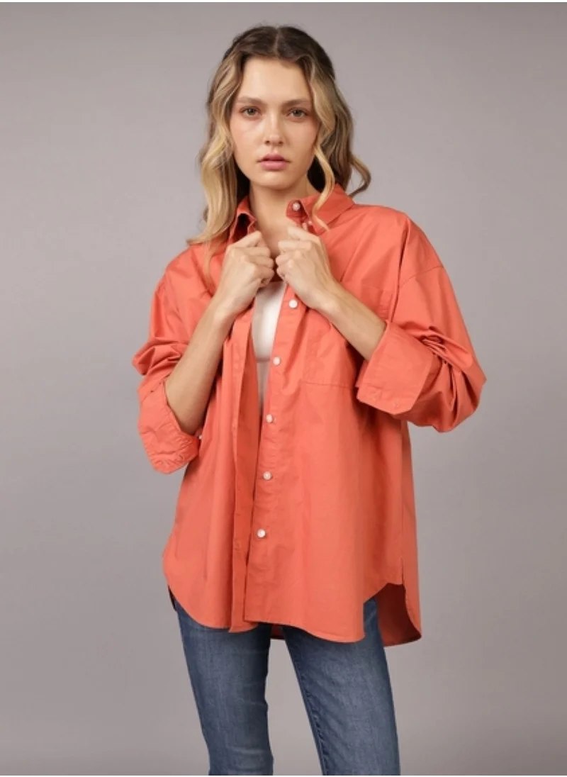 امريكان ايجل Pocket Detail Button Down Oversized Shirt