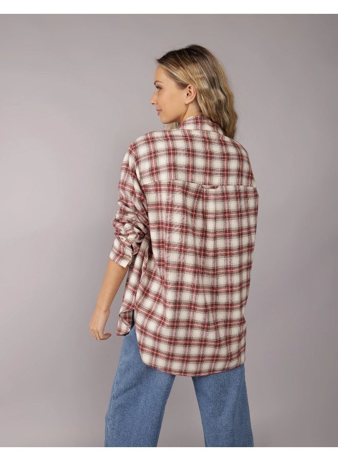 American Eagle AE Oversized Plaid Flannel Shirt  - Image 2