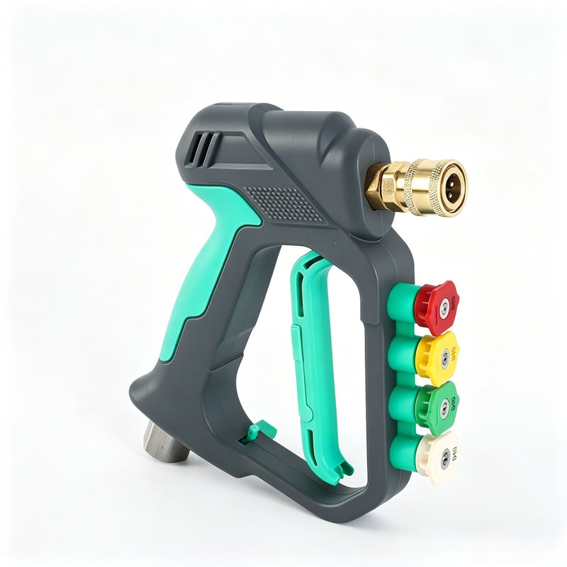 High Pressure Washer Gun 4 Nozzles 2 Adapters Non Slip Handle Car Patio Garden - Image 4