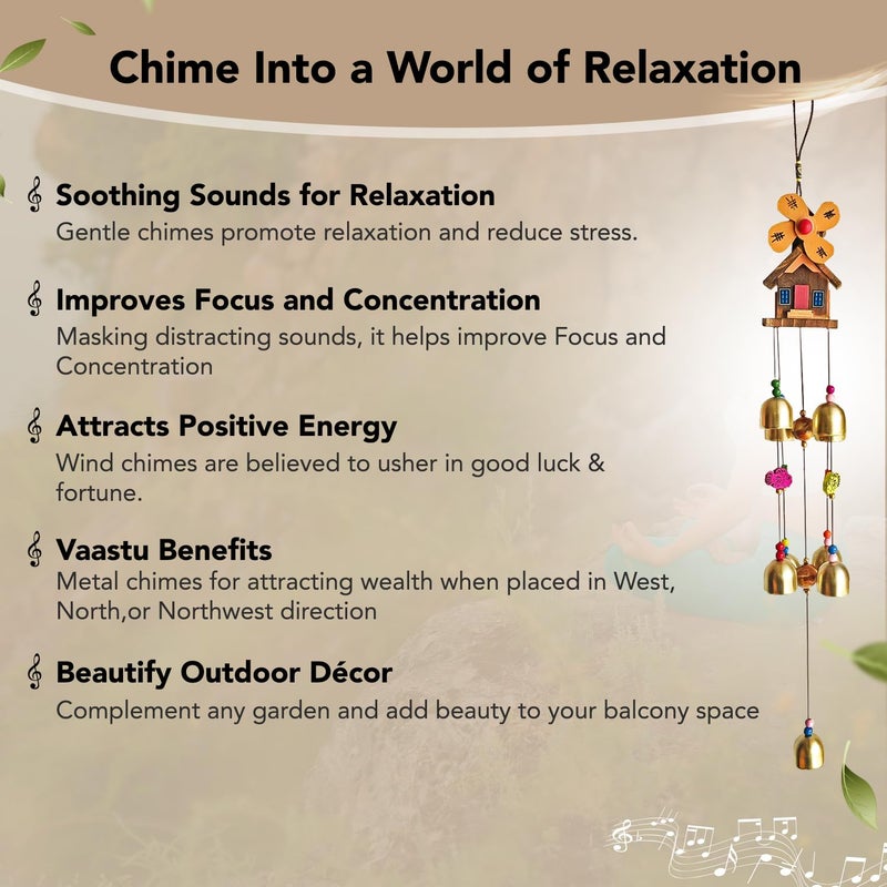 Ekhasa Ekhasa Positive Energy Aluminium Wind Chimes for Home Balcony Outdoor Garden Decoration Windchimes Bells for Vastu Feng Shui Serene Music Sound Positive Vibes Deep Tone Windchime for Gift  - Image 2